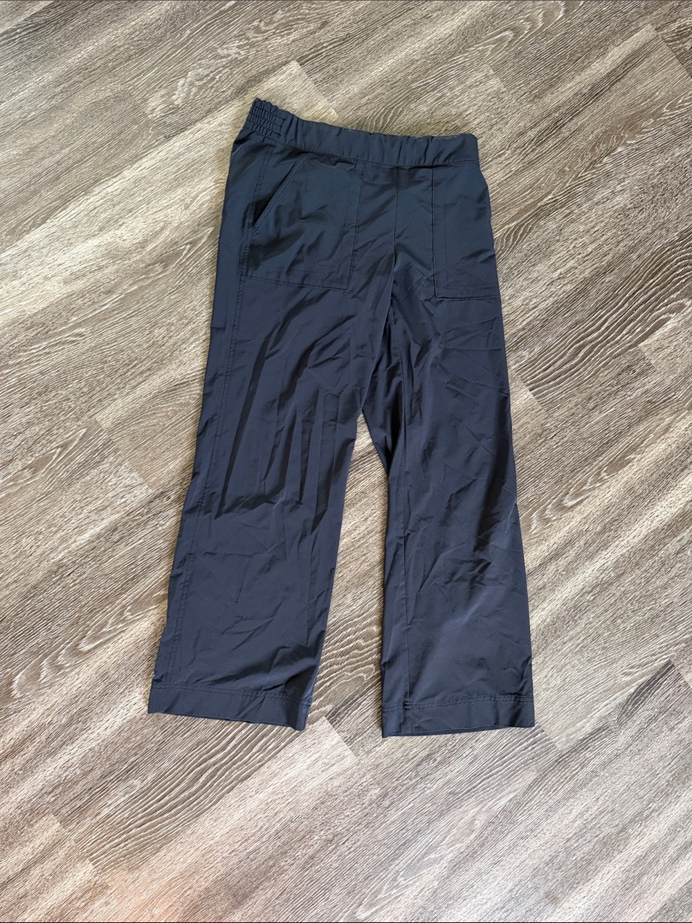 Athleta Black Elastic Waist Wide-Leg Pants
